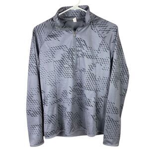 Under Armour Womens Gray Black HeatGear 1/4 Zip Running Pullover Small